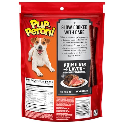 Pup-Peroni Dog Treats, Prime Rib Flavor, 5.6 Ounce (Pack of 8), Made with Real Steak