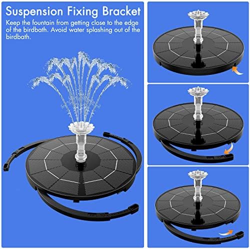 AISITIN 3.5W Solar Fountain Pump for Water Feature Outdoor DIY Solar Bird Bath Fountain with Multiple Nozzles, Solar Powered Water Fountain for Garden, Ponds, Fish Tank and Aquarium