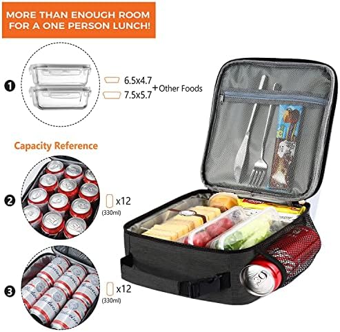 Lunch Box for Men - Reusable Lunch Bag Men Adult Women- Insulated Small LunchBox (Depth Gray)