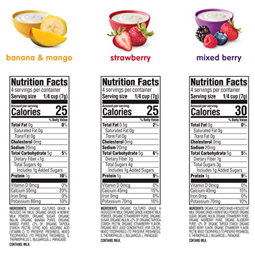 Happy Baby Organics Yogis Freeze-Dried Yogurt & Fruit Snacks, Variety Pack, 1 Ounce (Pack of 6)