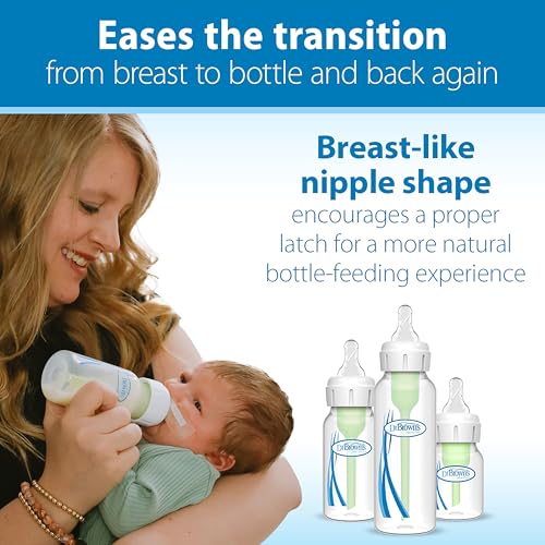 Dr. Brown’s Level T Narrow Baby Bottle Nipple, Slower Flow Rate for Infants, 100% Silicone Bottle Nipple, BPA Free, 0m+ – 6-Pack