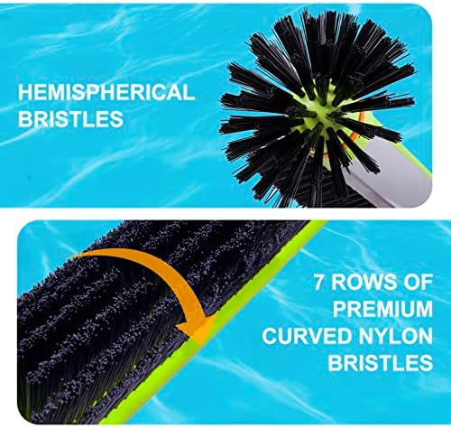 Sepetrel Pool Brush Head for Cleaning Walls,Heavy Duty Inground/Above Ground Swimming Pool Round Scrub Brushes with Premium Strong Bristle & Reinforced Aluminium Back