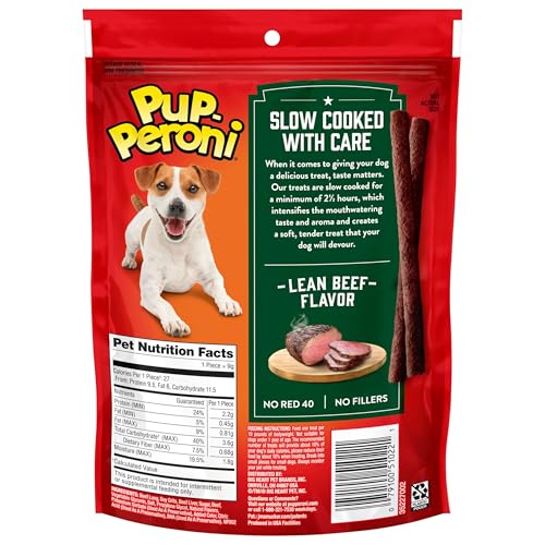 Pup-Peroni Dog Treats, Lean Beef Flavor, 5.6 Ounce (Pack of 8), Made with Real Beef, 90% Fat Free