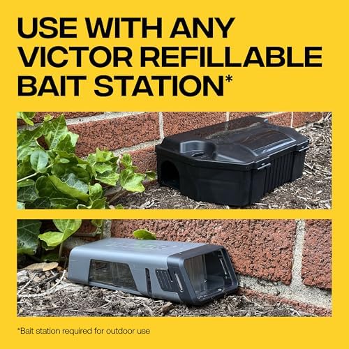 Victor Rat Poisoning for Inside & Outdoor Use - Kills Rats, Mice, Meadow Voles | Mouse Poisoning for Indoor & Outside Areas, Ready-to-Use, Yellow, M925, 4 lbs