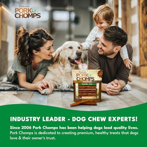 Pork Chomps Roasted Pork Skin Dog Chews, 6-inch Twists, 15 Count