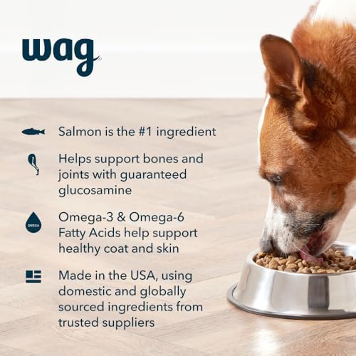 Amazon Brand - Wag Wholesome Grains Dry Dog Food with Salmon and Brown Rice, 30 lb Bag (Pack of 1)