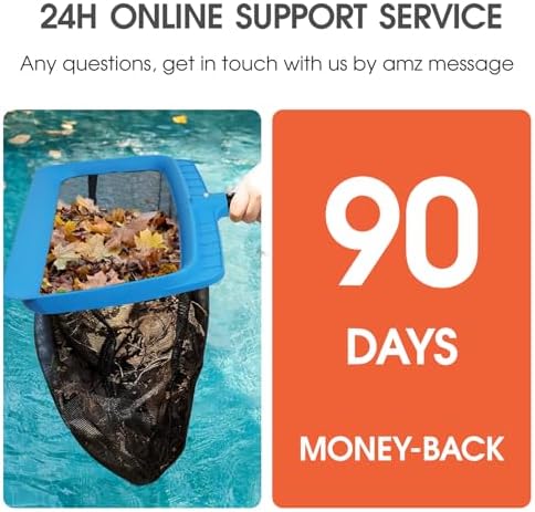 Pool Skimmer Net with Self-Repair Fine Nylon Mesh Bag, Pool Leaf Rake for Above Ground Pools & In-ground Pools, Pool Nets for Cleaning - Original Series(No Pole)