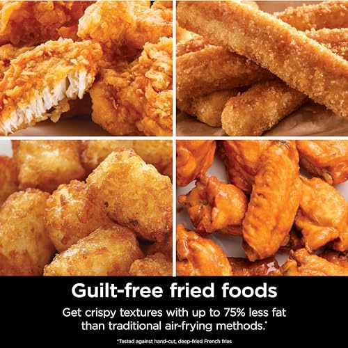 Ninja Air Fryer Pro 4-in-1 with 5 QT Capacity, Air Fry, Roast, Reheat, Dehydrate, Air Crisp Technology with 400F for hot, 120 Volts, Nonstick Basket & Crisper Plate, Grey, AF141