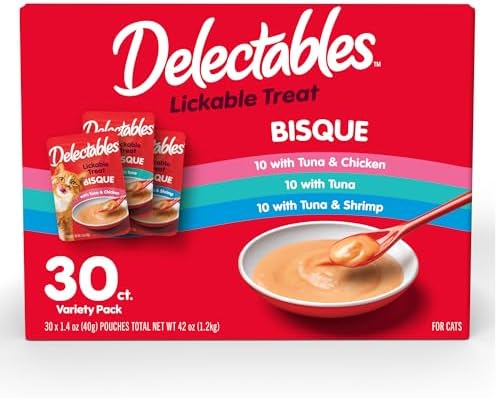 Hartz Delectables Bisque Variety Pack Lickable Cat Treat, 30 Count (Pack of 1)