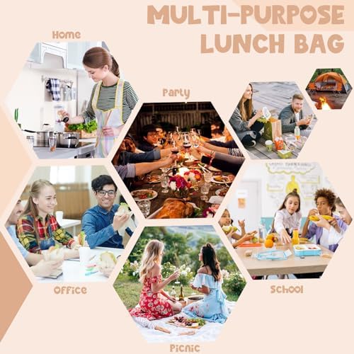 Bluboon Lunch Bag for Women Men Cute Corduroy Lunch Tote Bags Reusable Insulated Lunch Box Large Capacity Reusable Insulated Cooler for Work Picnic or Travel
