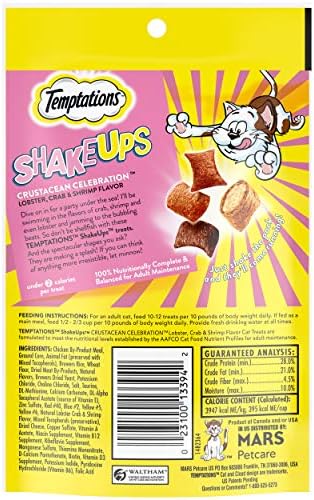 Temptations ShakeUps Crunchy and Soft Cat Treats, Crustacean Celebration Flavor, 2.47 oz. Pouch, (Pack of 12)