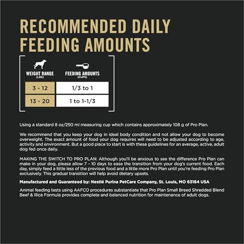 Purina Pro Plan Small Breed Dry Dog Food, Shredded Blend Beef and Rice Formula With Guaranteed Live Probiotics - 6 lb. Bag