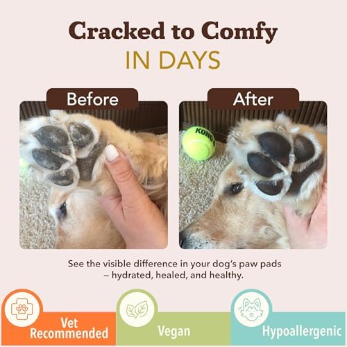 Natural Dog Company Paw Soother Balm & Wax for Dogs, Moisturizing Relief for Dry, Cracked Paws, Lick-Safe, Repairs & Heals, Protects Against Extreme Weather, Coconut Oil & Vitamin E, 2 oz Stick