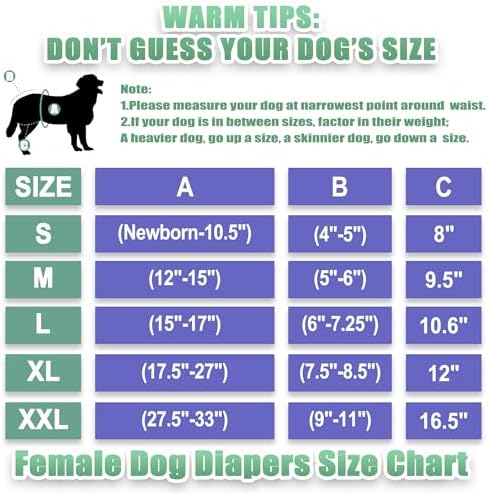 wegreeco Washable Reusable Premium Female Dog Diapers, Medium Large Small Dog Doggie Puppy & Doggy Diapers Female,Period Panties in Heat (Pack of 3, Large)