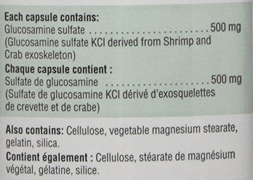 Jamieson Glucosamine 500 mg, Provides Joint Pain Relief, Osteoarthritis Support, and Cartilage Deterioration Protection. Non-GMO, Gluten-Free, 360 Capsules, Proudly Canadian