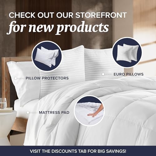 Beckham Hotel Collection Bed Pillows Standard/Queen Size Set of 2 - Original Down Alternative Pillow for Sleeping - Bedding for Back, Stomach or Side Sleepers