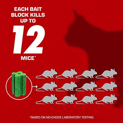 Tomcat Mouse Killer Child and Dog Resistant, Refillable Station for Indoor and Outdoor, 1 Station and 16 Poison Block Refills