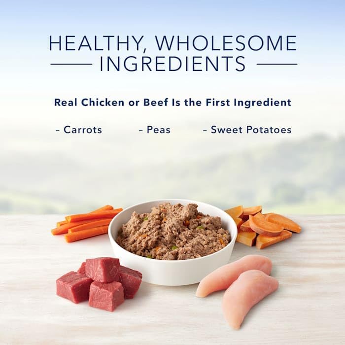 Blue Buffalo Homestyle Recipe Adult Wet Dog Food, Made with Natural Ingredients, Chicken and Beef Dinner Variety Pack, 12.5-oz Cans (6 Count, 3 of each)