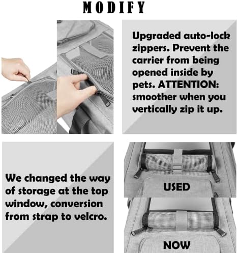 Pet Carrier for Large Cats, Soft-Sided Cat Carrier for Medium Big Cats and Puppy up to 20lbs, Washable Dog Carrier Privacy Protection for Home Outdoor Travel