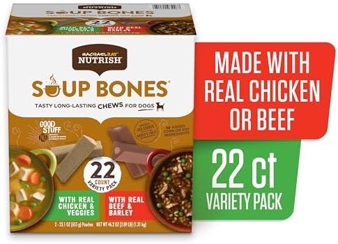 Rachael Ray Nutrish Soup Bones Long Lasting Dog Chews Variety Pack, 22 Count (Pack of 1)