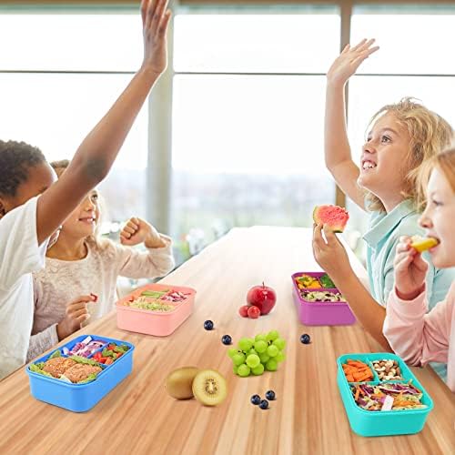 Caperci Classic Bento Box Adult Lunch Box for Older Kids - Leakpoof 47 oz 3-Compartment Lunch Containers for Adults and Teens, Built-in Utensil Set, Ideal for On-the-Go Balanced Eating, Pink