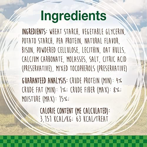 Nylabone Healthy Edibles WILD Natural Dog Chew Treats for Small Dogs, Long Lasting Dog Healthy Chew Bones Made in USA, Bison Flavor, For Dogs Up to 25 lbs. (8 Count)