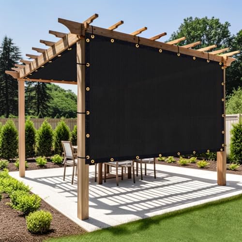 Shade&Beyond Customized Size 8' X 9' Shade Cloth with Grommets, 90% UV Protection UV Protection Mesh Tarp Sun Screens for Patio GN01, Black