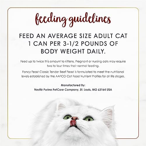 Purina Fancy Feast Tender Beef Feast Classic Grain Free Wet Cat Food Pate - (Pack of 24) 3 oz. Cans