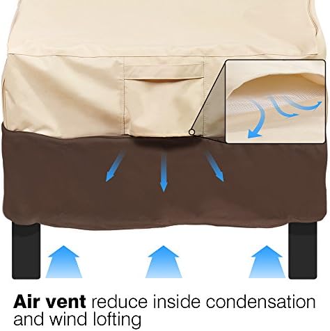 Vailge Patio Chair Covers, Lounge Deep Seat Cover, Heavy Duty and Waterproof Outdoor Lawn Patio Furniture Covers (2 Pack - Large, Beige & Brown)