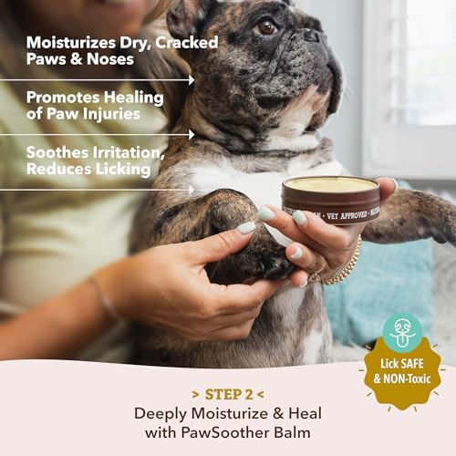 Natural Dog Company Paw Soother Balm & Wax for Dogs, Moisturizing Relief for Dry, Cracked Paws, Lick-Safe, Repairs & Heals, Protects Against Extreme Weather, Coconut Oil & Vitamin E, 2 oz Stick