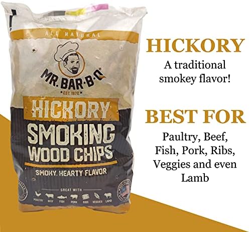 Wood Smoker Chips Bundle of 3 Flavors - Apple, Mesquite & Hickory Wood Chips by Mr. Bar-B-Q, Can be Used on Gas & Charcoal Grill, Variety of Flavors for Smokers, Grilling, BBQ, Camping(3 x 1.6 Lb Bag)
