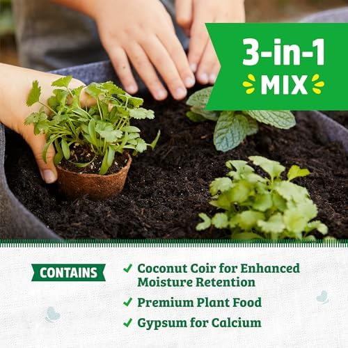 Back to the Roots 3-in-1 Seed Starting Mix 6 Quarts, 100% Organic & USA Made for Herbs, Veggies, Flowers, w/Nutrient Rich Plant Food, Worm-Castings, & Moisture Controlling Yucca Brown