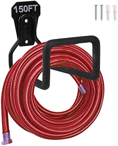 2pcs Heavy Duty Hose Hanger Garden Hose Storage Black Water Hose Holders for Outside Wall Mount Garden Hose Reel Hose Stand