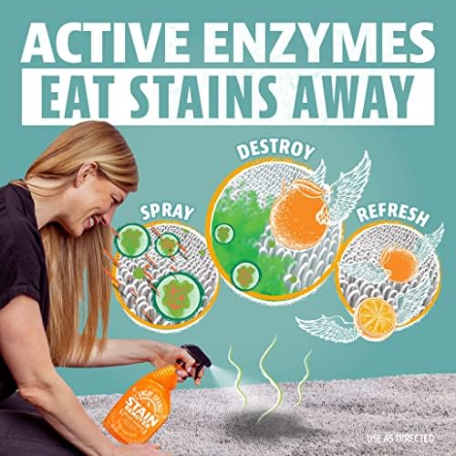 Angry Orange Stain Remover - 32oz Enzyme Pet Cleaner - Dog & Cat Urine Destroyer and Stain Remover - Citrus Spray Cleaning Solution - Puppy Supplies