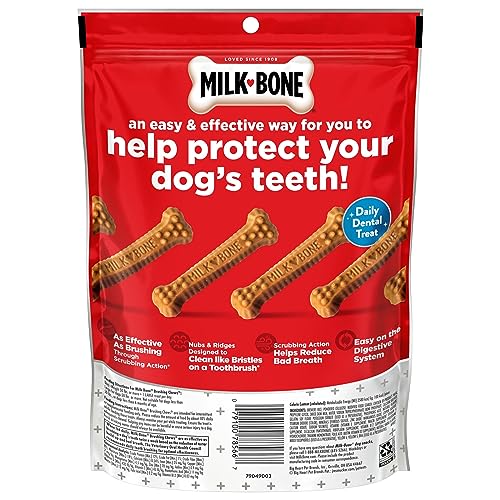 Milk-Bone Original Brushing Chews, 6 Large Daily Dental Dog Treats (Pack of 5) Scrubbing Action Helps Clean Teeth