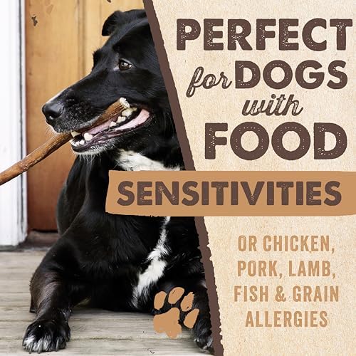 Mighty Paw Long Lasting 12" Bully Sticks for Dogs - All Natural Grass Fed Beef Chews. Lower Odor Dog Bully Sticks for Large Dogs, Medium and Small Breeds. Single Ingredient Treats