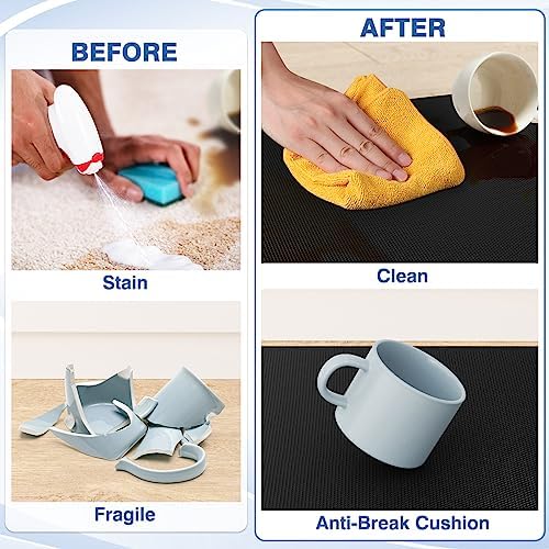 StepRite Kitchen Mats, 2PCS Kitchen Rugs, Cushioned Anti Fatigue Kitchen Mats for Floor, Non-Slip Standing Desk Mat, Waterproof Kitchen Rug Set for Kitchen, Floor, Office, 17.3"x30"+17.3"x47", Black