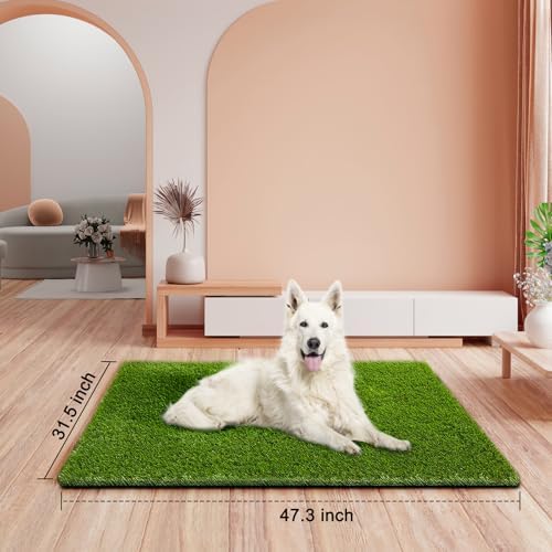 Artificial Grass, Professional Dog Grass Mat, Potty Training Rug and Replacement Turf Outdoor Rug Patio Lawn Decoration, Easy to Clean with Drainage Holes(47.3x31.5 inches)