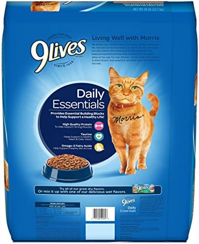 9Lives Daily Essentials Dry Cat Food With Chicken, Beef & Salmon Flavors, 28 lb Bag