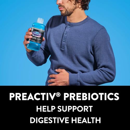 Pedialyte AdvancedCare Plus Electrolyte Hydration Drink, Has 33% More Electrolytes and Has PreActiv Prebiotics, Berry Frost, 1 Liter, Pack of 4