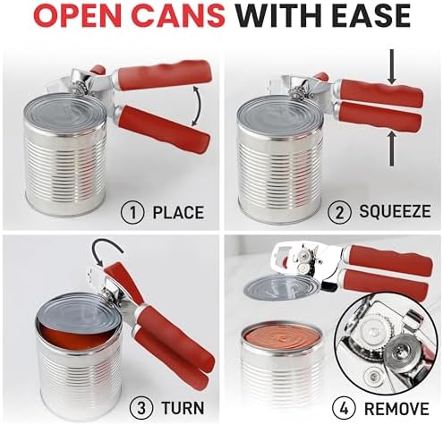Zulay Kitchen Manual Can Opener with Bottle Opener with Turn Knob