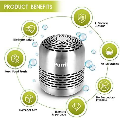 Refrigerator Deodorizer,Lasts for 10 Years,Refrigerator Odor Eliminator,Fridge Deodorizer,More Effective Than Baking Soda Bamboo Air Purifying Bags