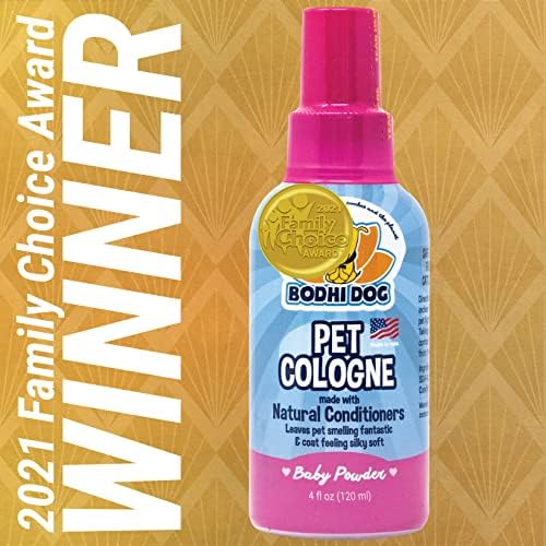 Bodhi Dog Premium Dog Cologne - Deodorizing Dog Perfume & Conditioner for Dogs & Cats - Natural Long Lasting Spray - Keeps Pets Fresh All Day - Gentle & Safe Formula, Made in USA (Baby Powder 4 Fl Oz)