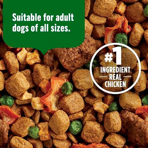 Nutrish Dish Premium Dry Dog Food, Chicken & Brown Rice Recipe with Veggies & Fruit, 23 Pounds