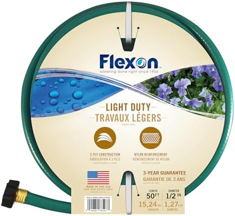 Flexon 1/2-Inch by 50-Foot Reinforced Garden Hose FR1250,Green