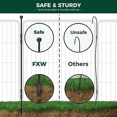 FXW Rollick Unleashed Dog Playpen for Yard, RV Camping, 24 inch 8 Panels for Small and Puppy Dogs│Patented
