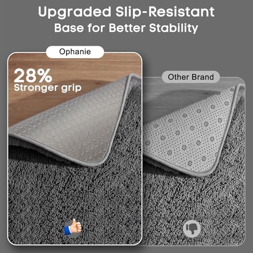 Ophanie Area Rugs for Bedroom, Upgrade Non-Slip Grey Fluffy Soft Shag Carpet, Indoor Floor Gray 4x6 Fuzzy Shaggy Living Room Plush Rug for Kids Home Dorm Decor Aesthetic