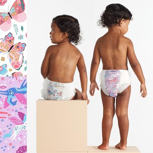 The Honest Company Clean Conscious Training Pants for Sensitive Skin | Hypoallergenic, Fragrance Free | Magical Moments + Butterfly Kisses | Size 2T/3T (up to 34 lbs), 66 Count