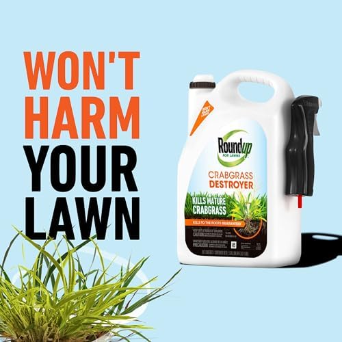 Roundup for Lawns Crabgrass Destroyer2, Tough Weed Killer, Kills Crabgrass, Foxtail, Goosegrass, Ready-to-Use, 64 oz.