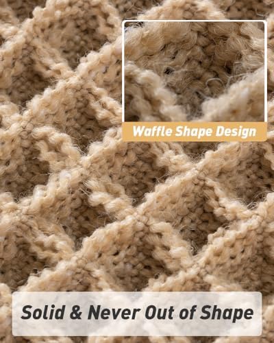 AMOAMI Upgraded Waffle Bath Mat, Super Absorbent Non Slip Bath Mats for Bathroom Floor, Machine Washable Bathroom Rugs with Tassels, Rubber Backed Bathroom Mats, Ultra Soft, 18" x 30", Brown